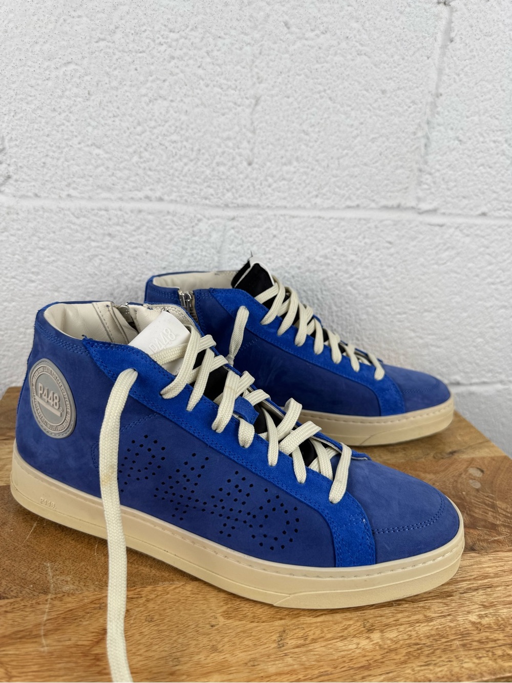 P448 Skate Stellar Blue Suede High Top Sneakers EU 42 Unisex Italy